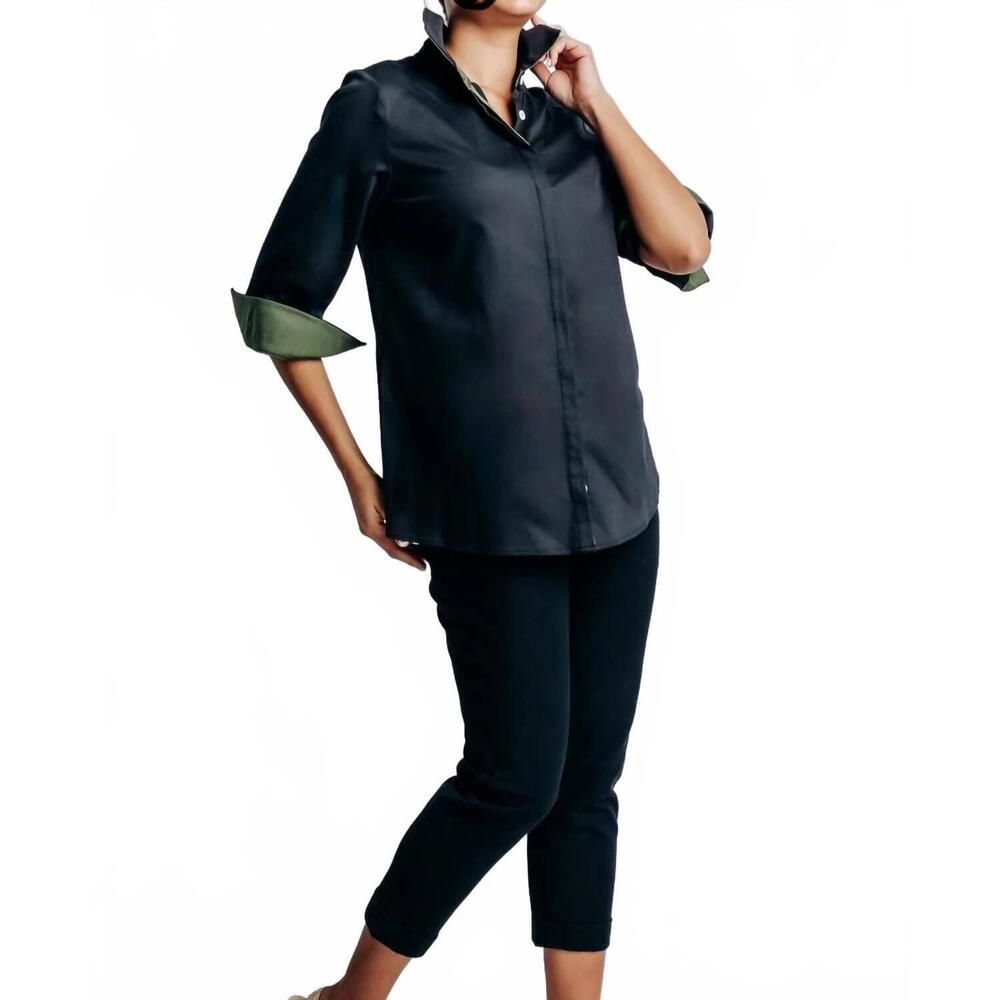 NEW PERLAVERA blair buttondown shirt in back